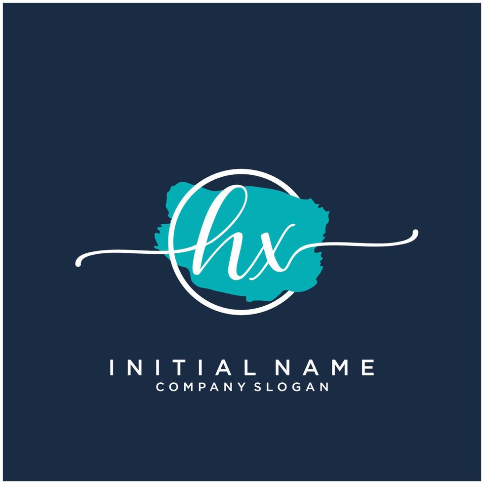 första hx feminin logotyp samlingar mall. handstil logotyp av första signatur, bröllop, mode, smycken, boutique, blommig och botanisk med kreativ mall för några företag eller företag. vektor