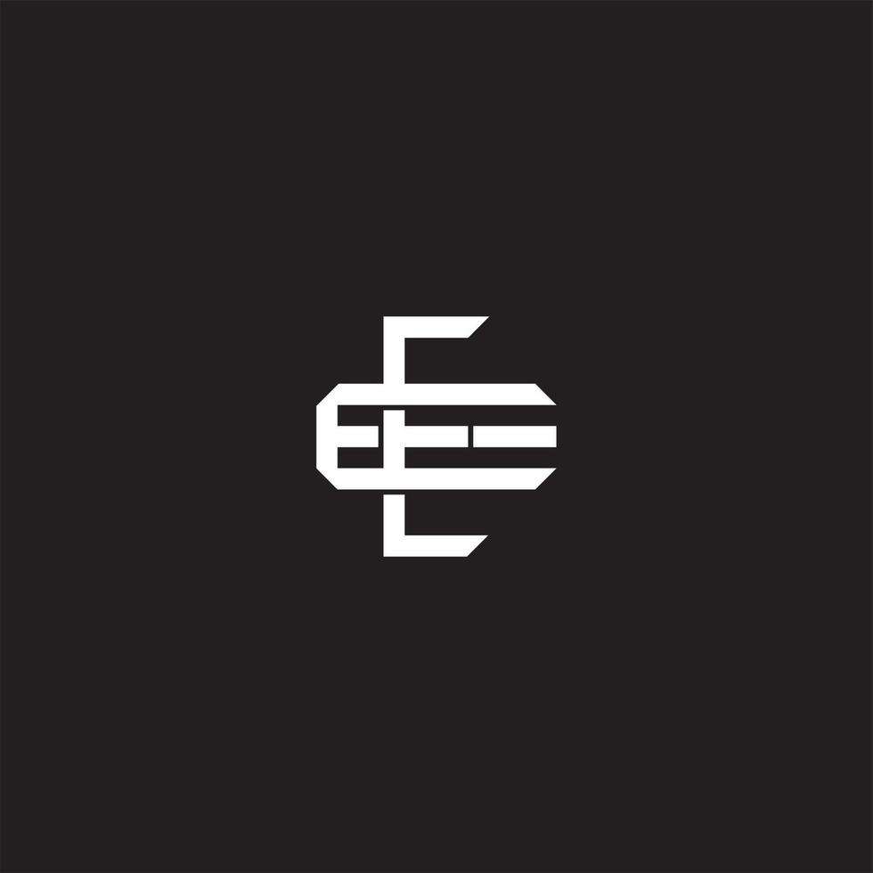 ee första brev överlappande interlock logotyp monogram linje konst stil vektor