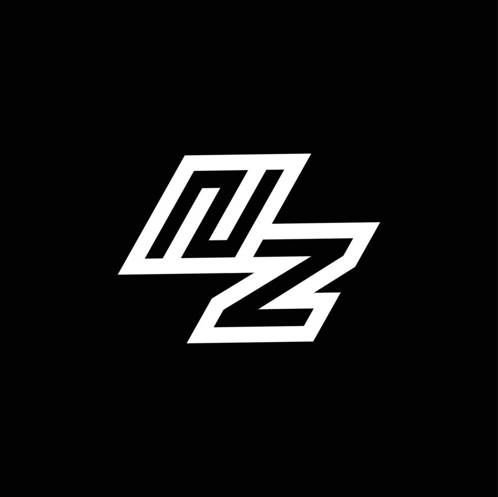 nz Logo Monogramm mit oben zu Nieder Stil Negativ Raum Design Vorlage vektor