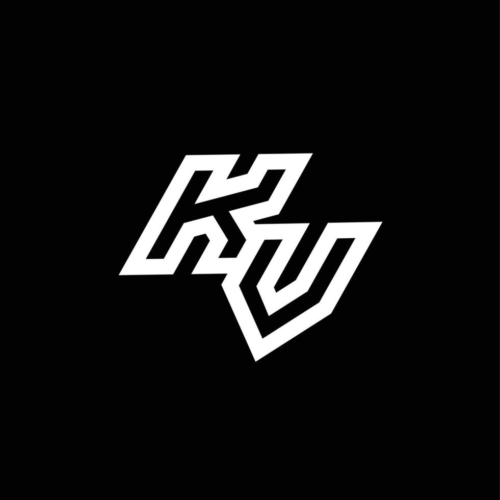 kv Logo Monogramm mit oben zu Nieder Stil Negativ Raum Design Vorlage vektor