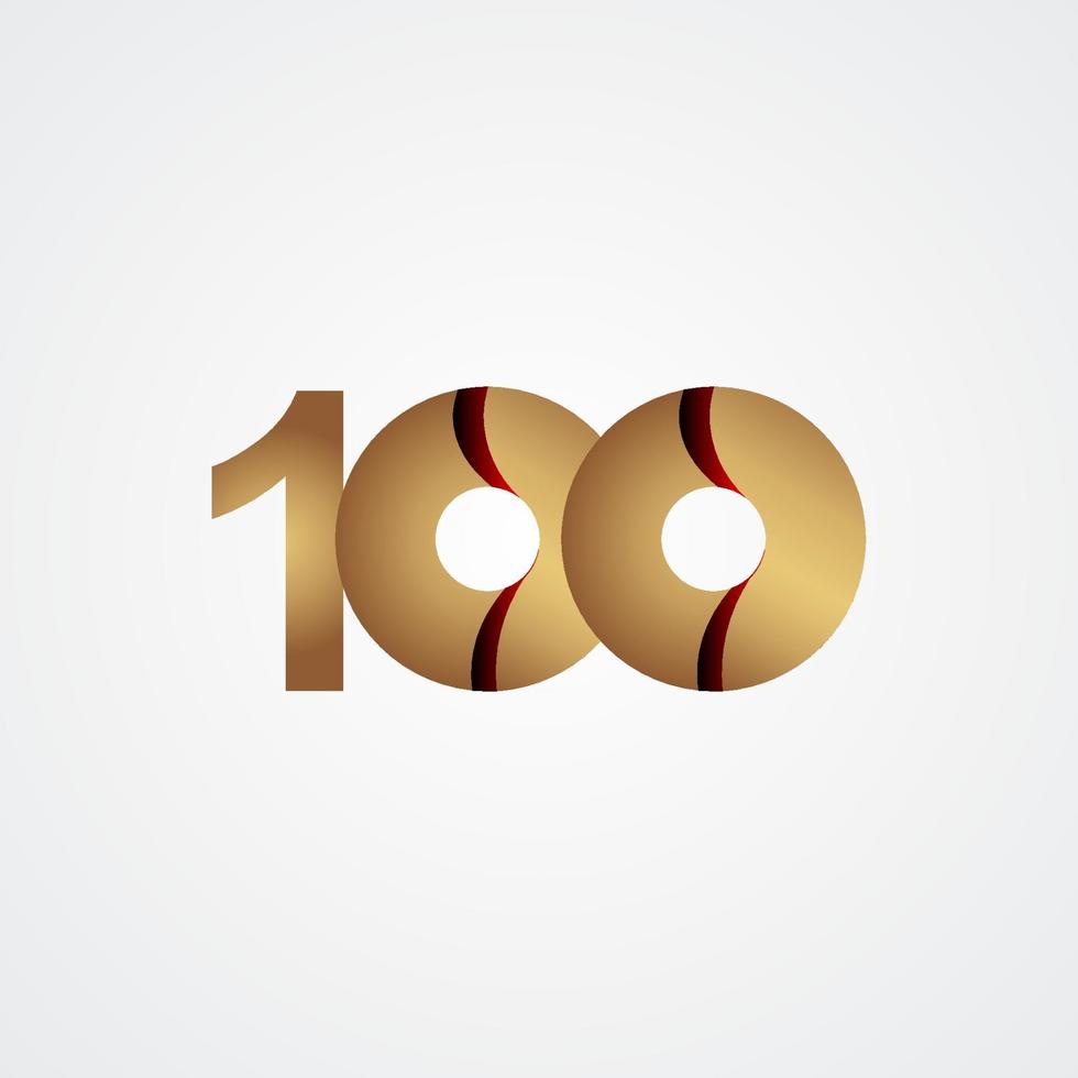 100-årsjubileumsillustration för guldmall för vektor