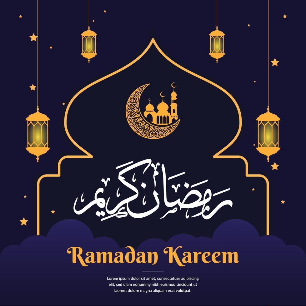 Ramadan Kareem Gruß Hintergrundvorlage vektor