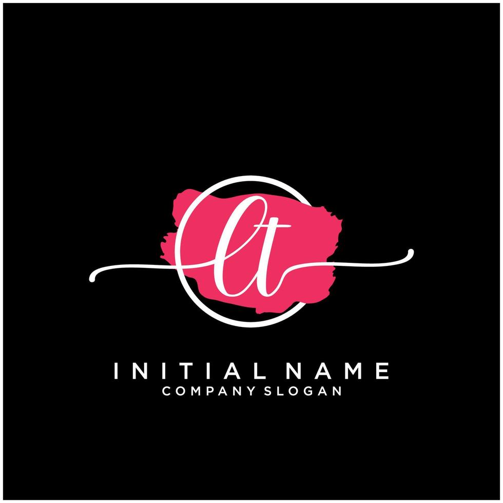 Initiale lt feminin Logo Sammlungen Vorlage. Handschrift Logo von Initiale Unterschrift, Hochzeit, Mode, Schmuck, Boutique, Blumen- und botanisch mit kreativ Vorlage zum irgendein Unternehmen oder Geschäft. vektor