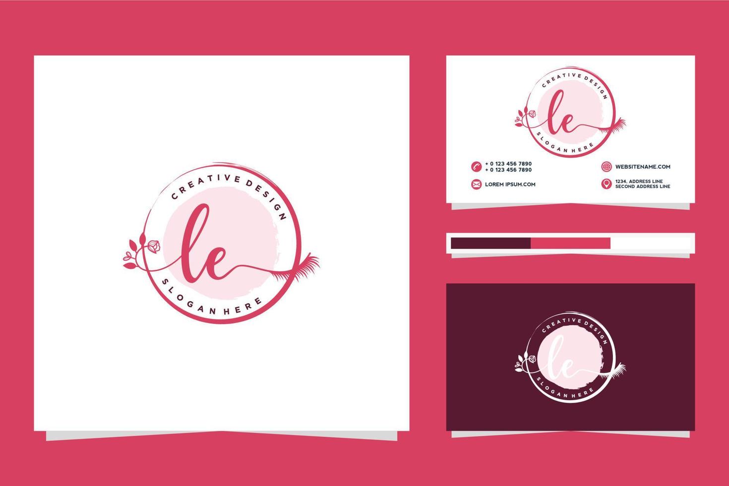 Initiale le feminin Logo Sammlungen und Geschäft Karte Templat Prämie Vektor