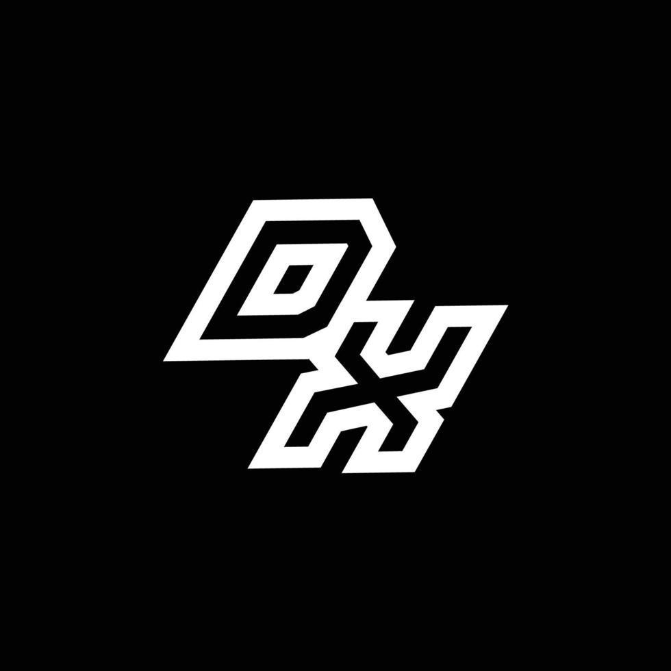 dx Logo Monogramm mit oben zu Nieder Stil Negativ Raum Design Vorlage vektor