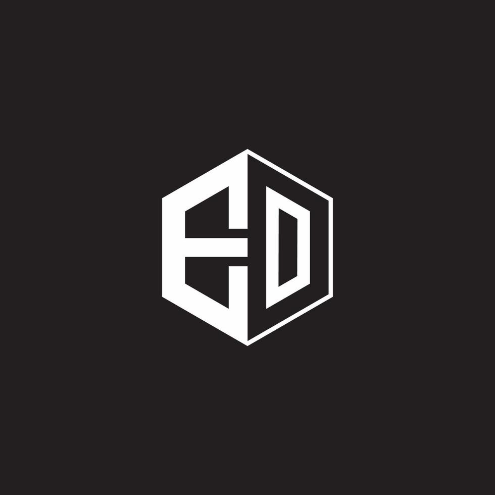 eo Logo Monogramm Hexagon mit schwarz Hintergrund Negativ Raum Stil vektor