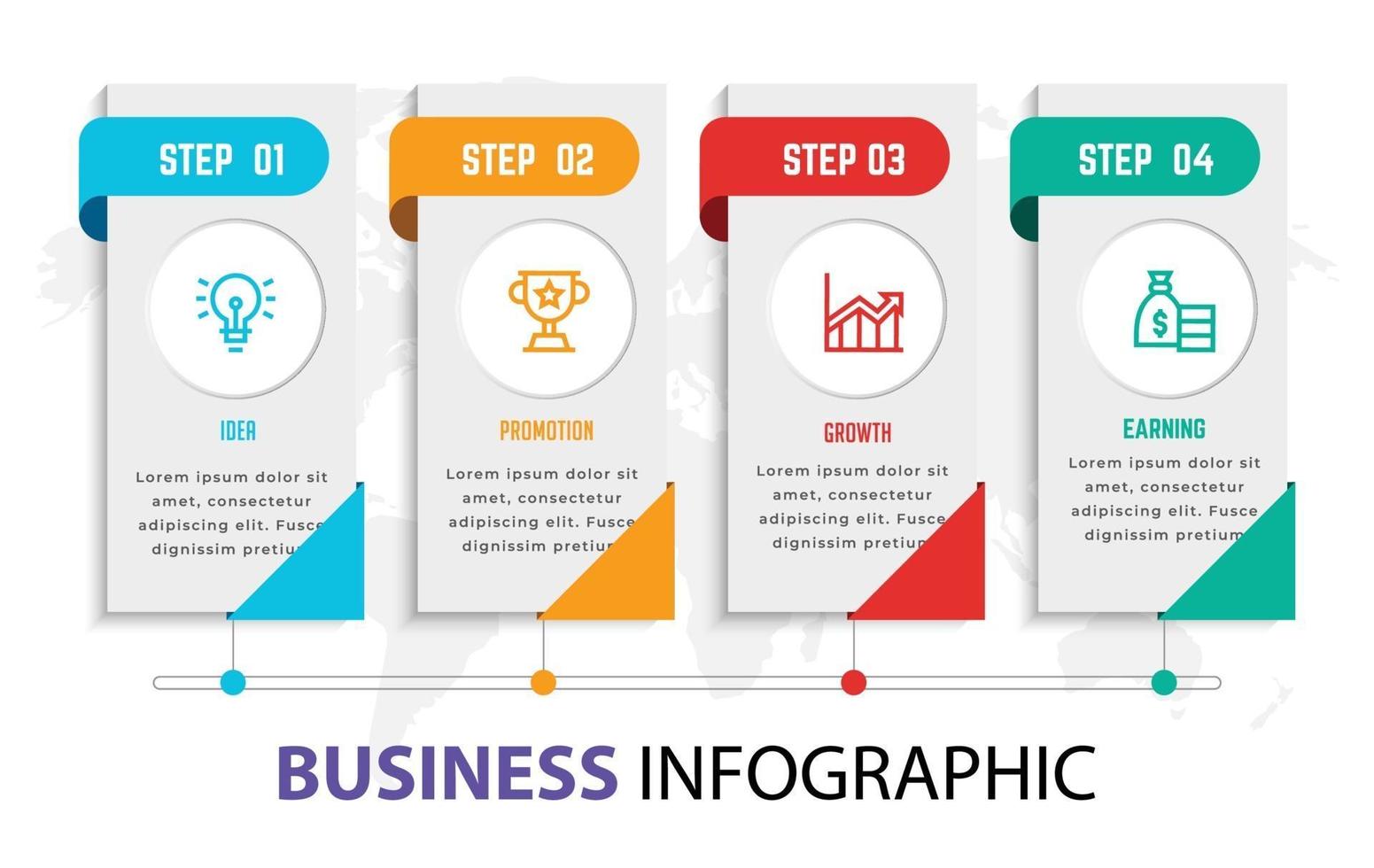 Business Infografik Element Vorlage, Schritt Prozessvorlage vektor
