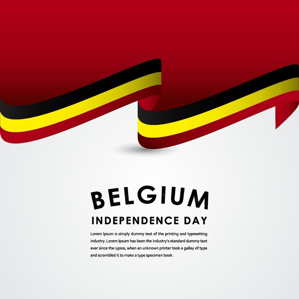 glad belgien självständighetsdagen firande vektor mall design illustration