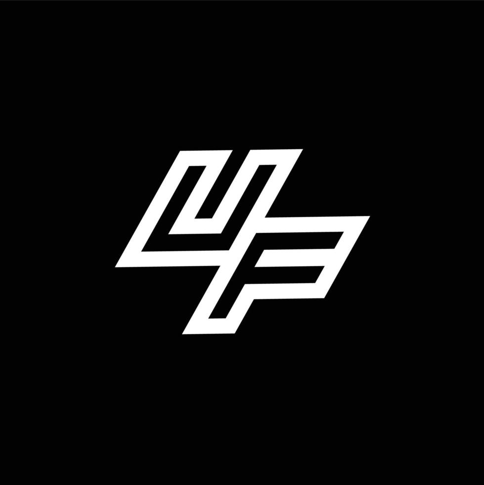 uf logotyp monogram med upp till ner stil negativ Plats design mall vektor