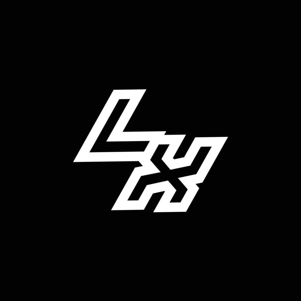 lx Logo Monogramm mit oben zu Nieder Stil Negativ Raum Design Vorlage vektor