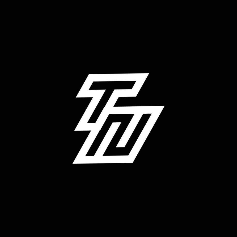 tn Logo Monogramm mit oben zu Nieder Stil Negativ Raum Design Vorlage vektor