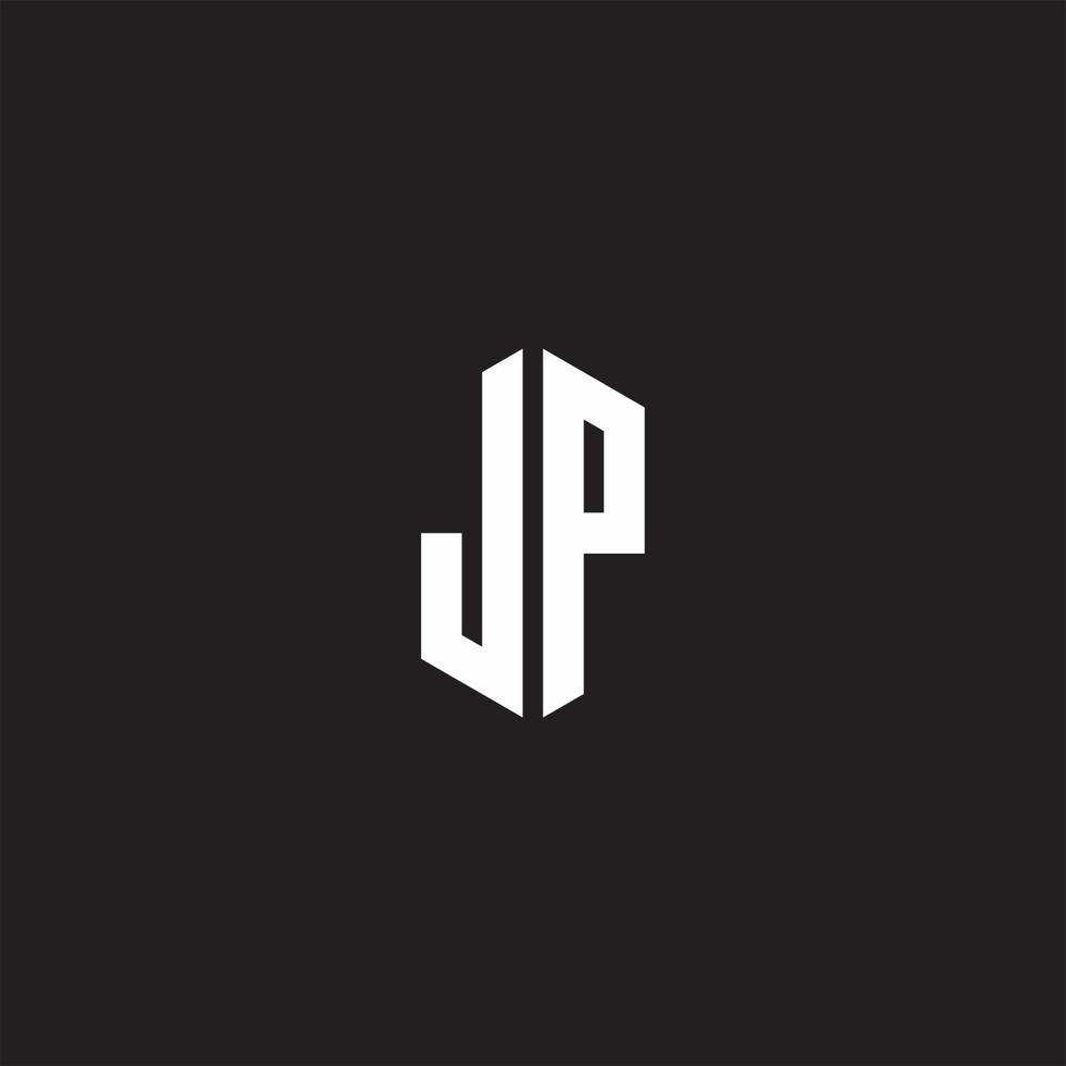 jp logotyp monogram med sexhörning form stil design mall vektor