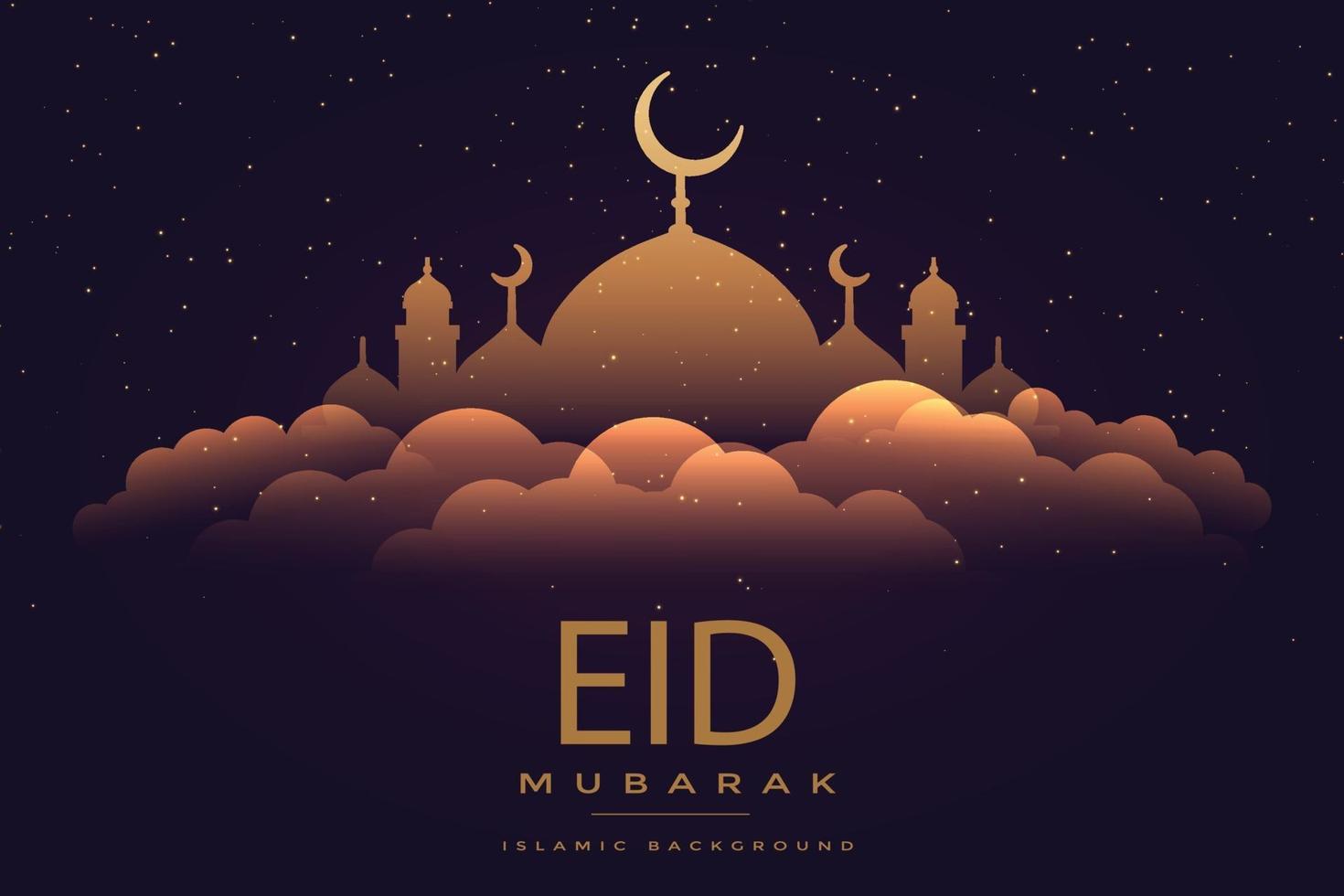 eid mubarak hälsning bakgrundsmall vektor