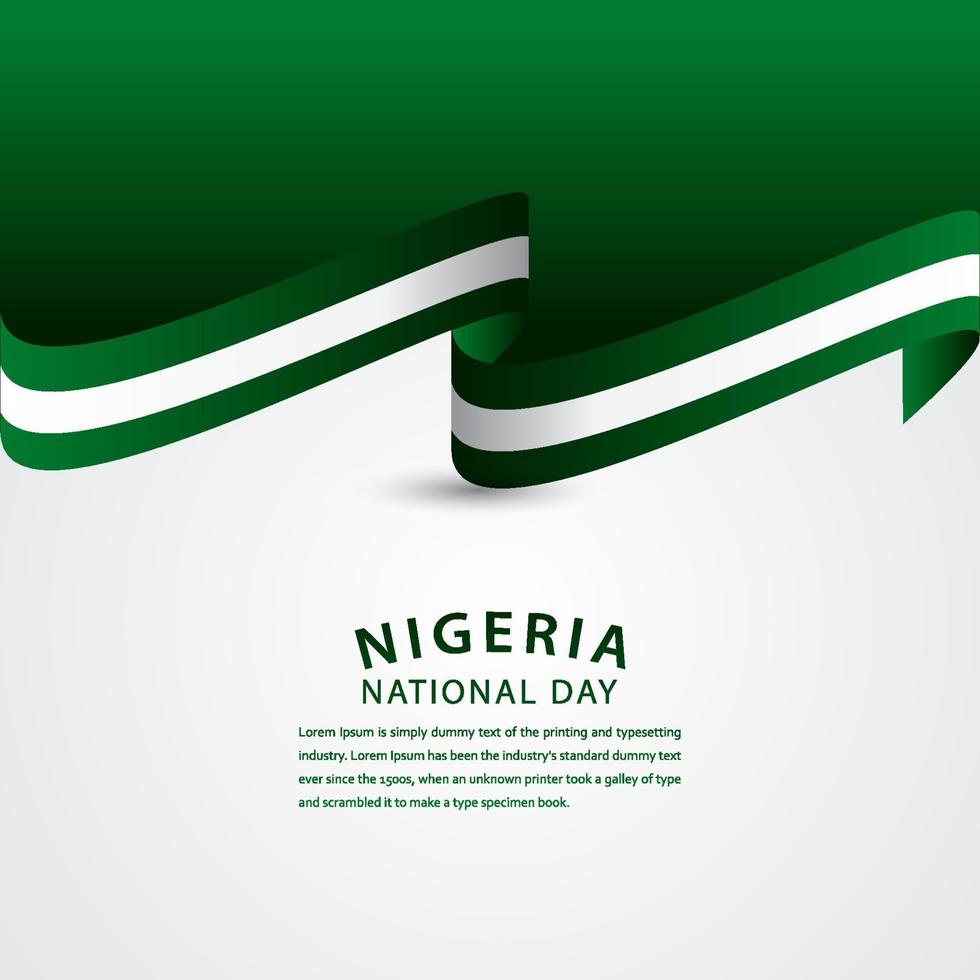 glad nigeria nationaldag firande vektor mall design illustration