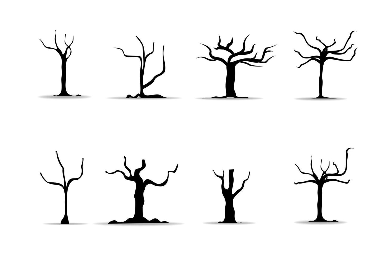realistische Bäume auf weißem Hintergrund. vektor