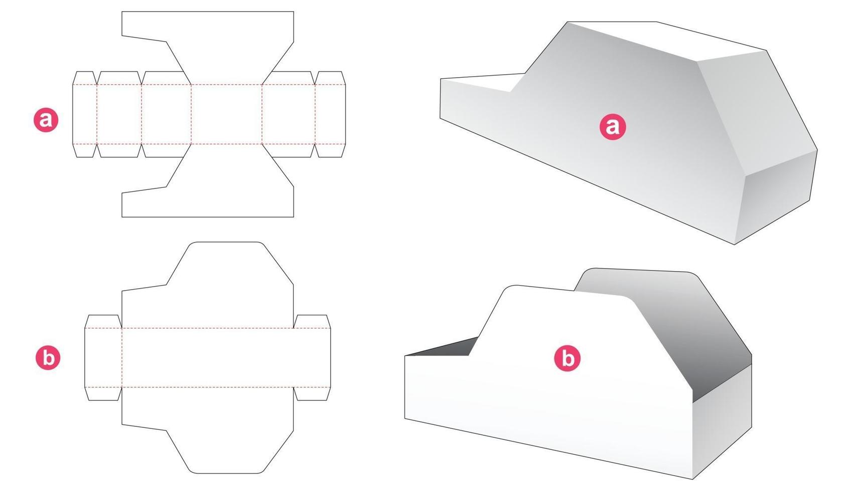 Karton Auto geformte Box und Deckel gestanzte Vorlage vektor