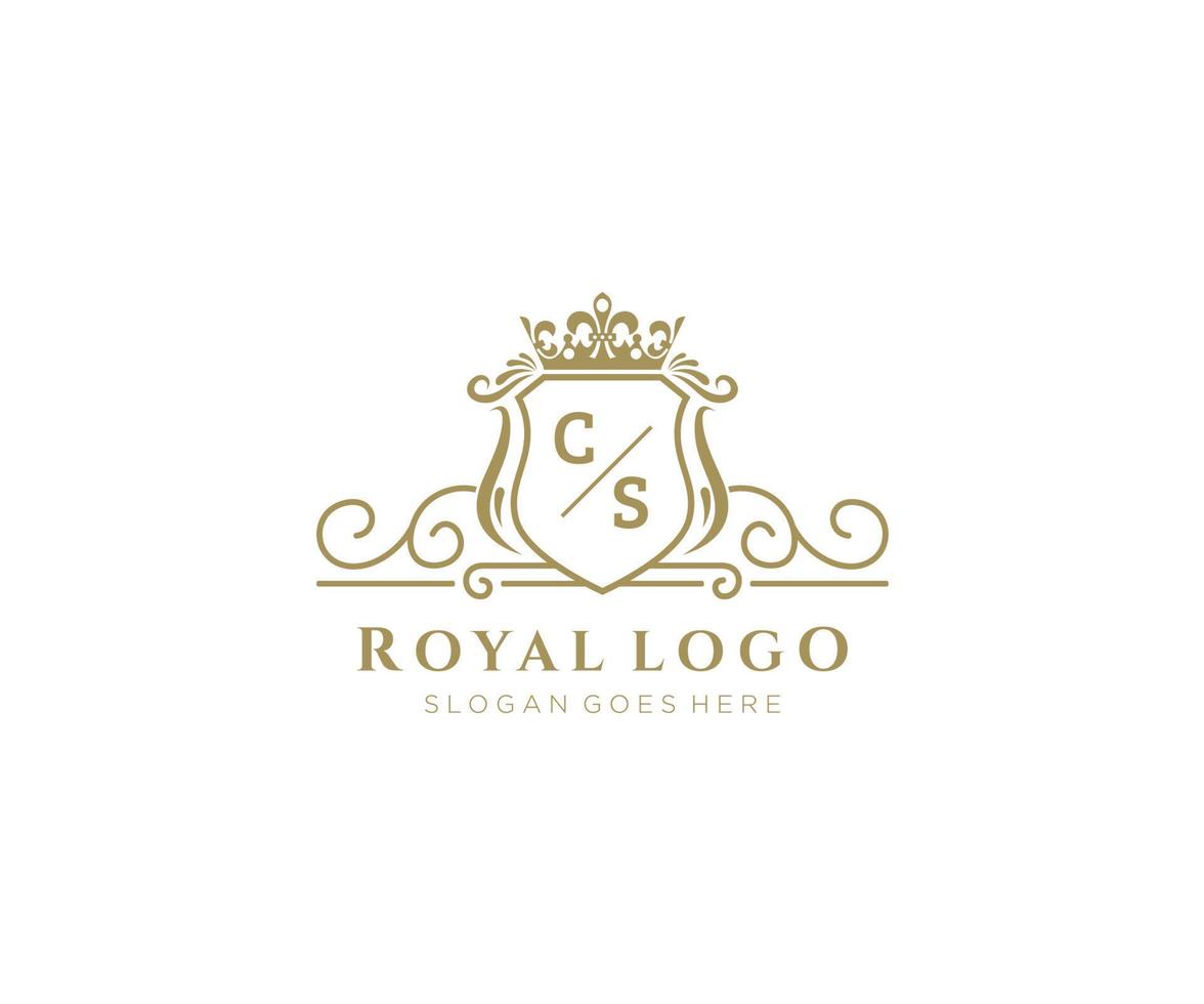 Initiale cs Brief luxuriös Marke Logo Vorlage, zum Restaurant, Königtum, Boutique, Cafe, Hotel, heraldisch, Schmuck, Mode und andere Vektor Illustration.