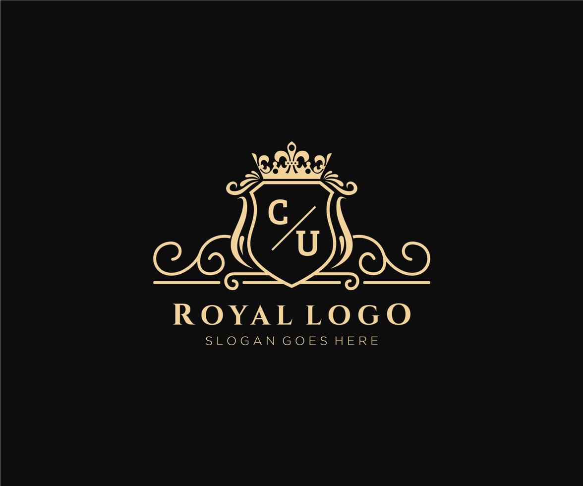 Initiale cu Brief luxuriös Marke Logo Vorlage, zum Restaurant, Königtum, Boutique, Cafe, Hotel, heraldisch, Schmuck, Mode und andere Vektor Illustration.