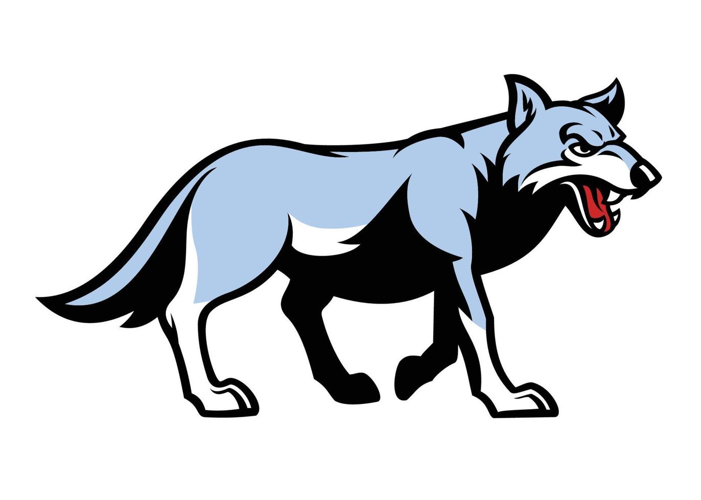 Wolf Maskottchen Vektor Logo Stil