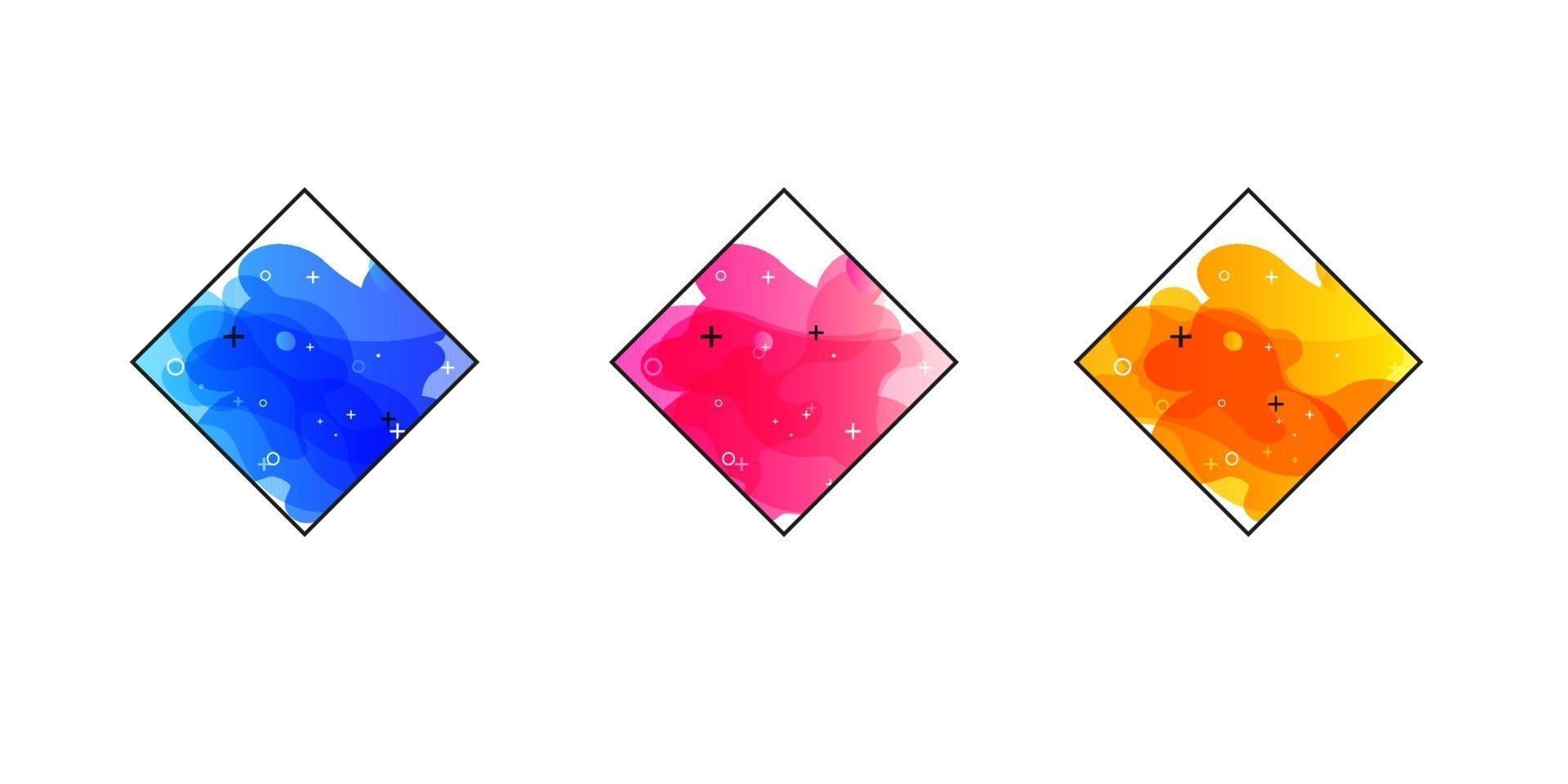 gradient geometriska banners med flytande flytande former. dynamisk vätskedesign för logotyp, flygblad eller present. abstrakt vektor bakgrund