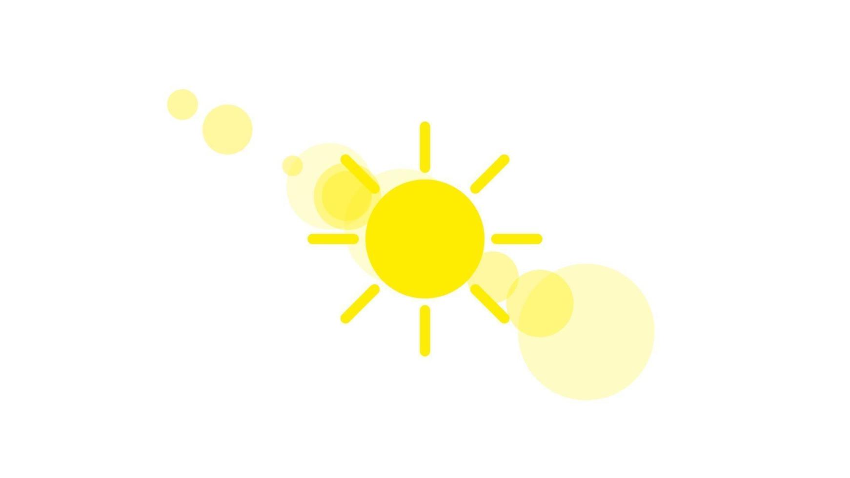 sonniges Wetterzeichensymbol auf weißem Hintergrund. gelbe Sonne Illustration vektor