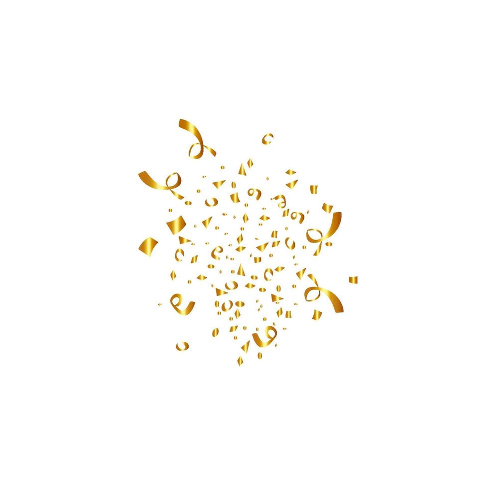konfetti isolerad på vit bakgrund. gyllene band. festlig vektorillustration vektor