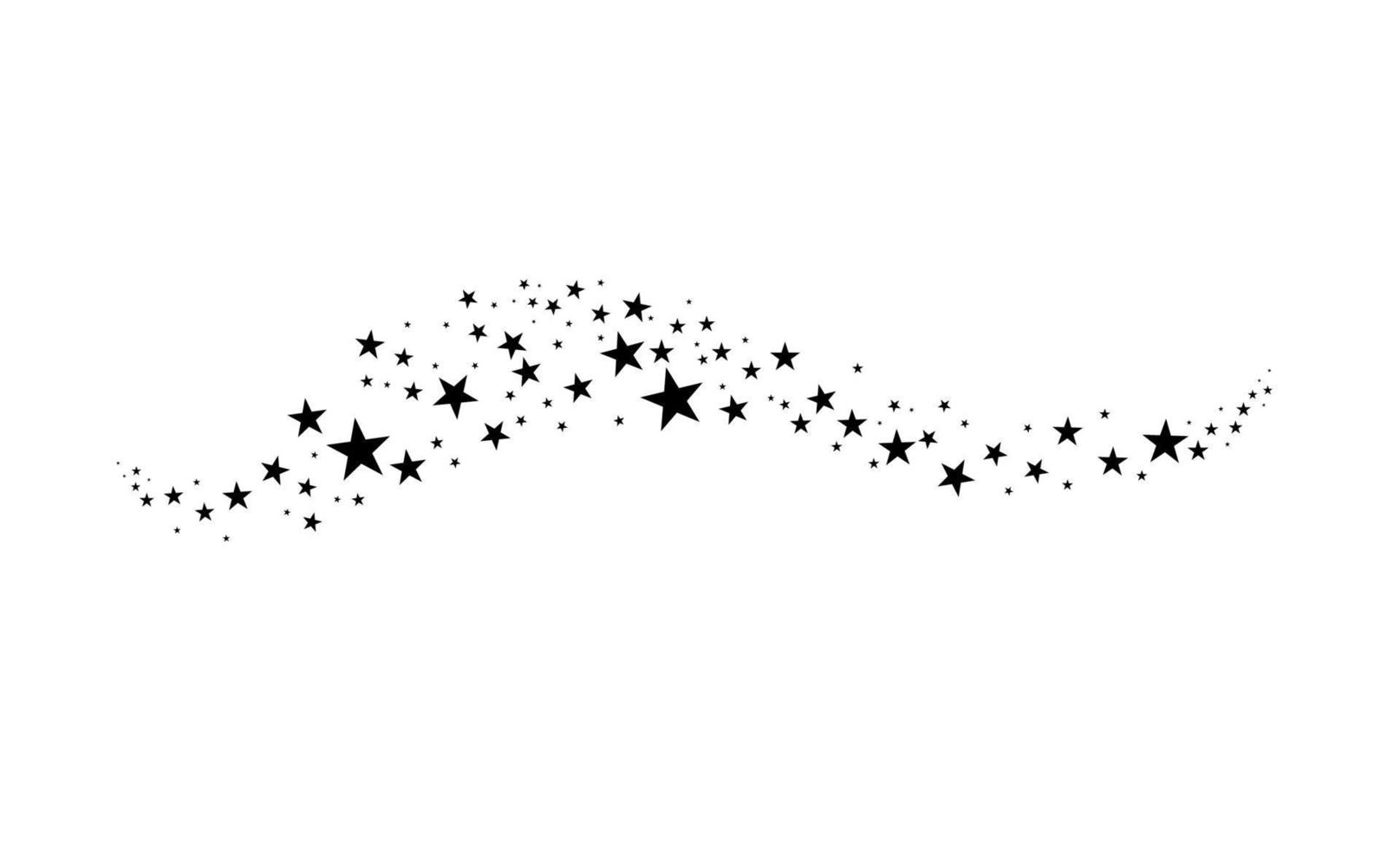fallande stjärna. moln av stjärnor isolerad på vit bakgrund. vektor illustration