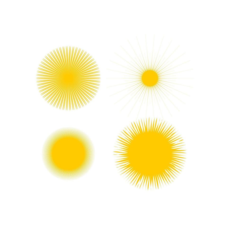 flache Sonnenikone. Sonnenpiktogramm. trendiges Vektorsommersymbol für Website-Design, Web-Button, mobile App. vektor