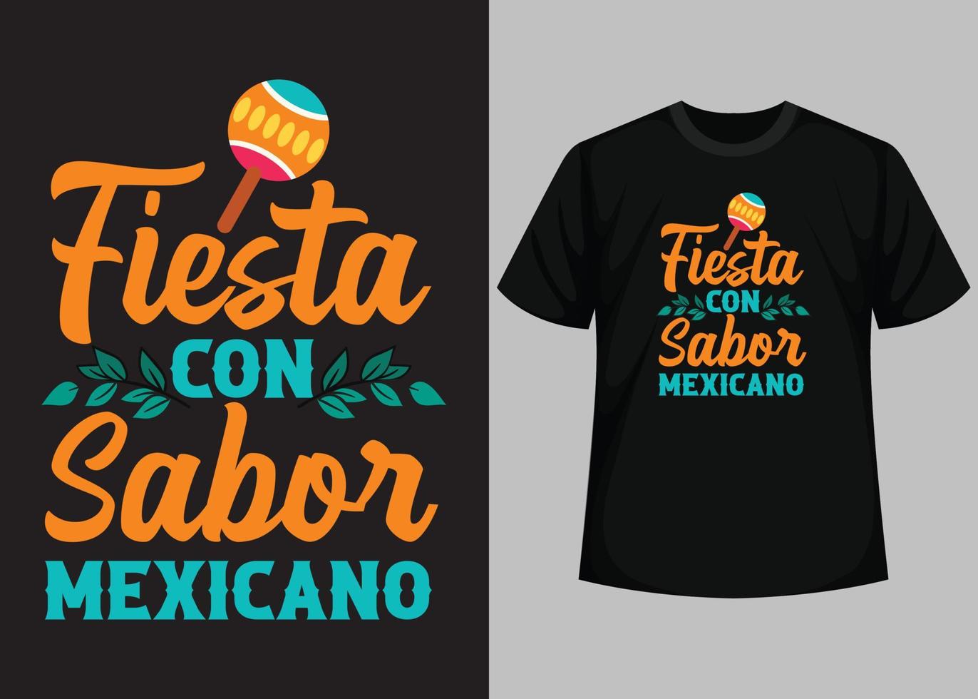fiesta lura sabor mexicano typografi t skjorta design vektor