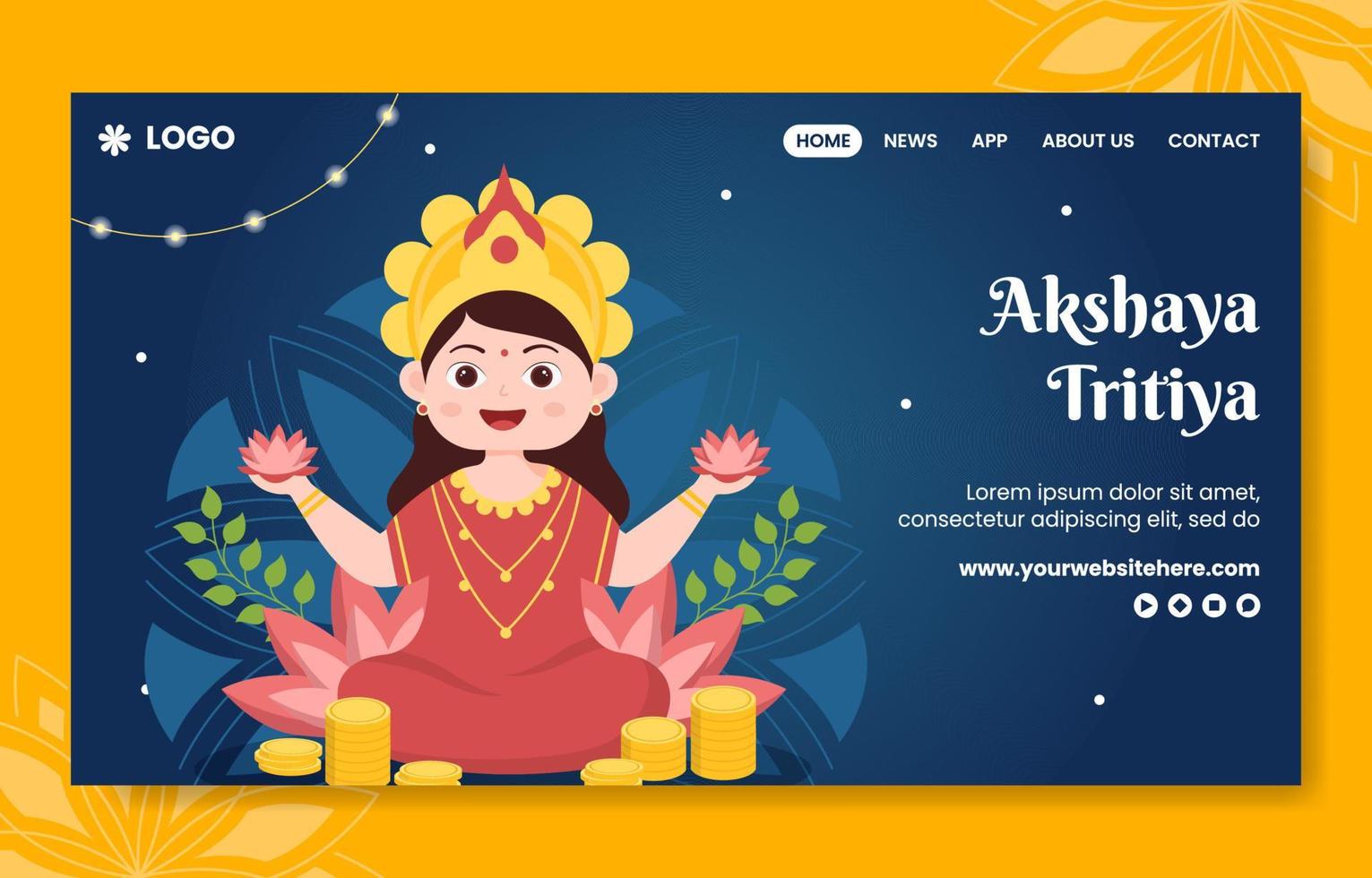 Akshaya tritiya Festival Sozial Medien Hintergrund Illustration Karikatur Hand gezeichnet Vorlagen vektor