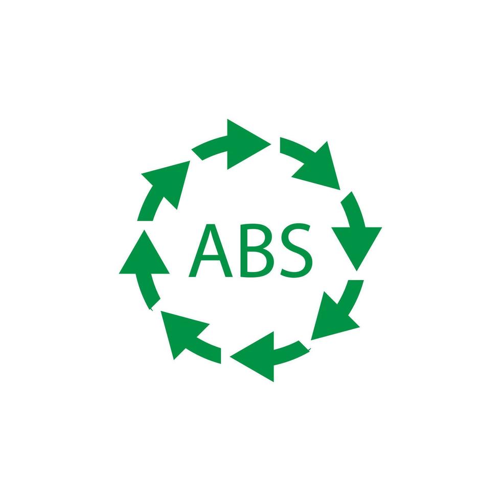 Kunststoff-Recycling-Symbol abs 9-Vektor-Symbol. Plastikrecyclingcode abs. vektor