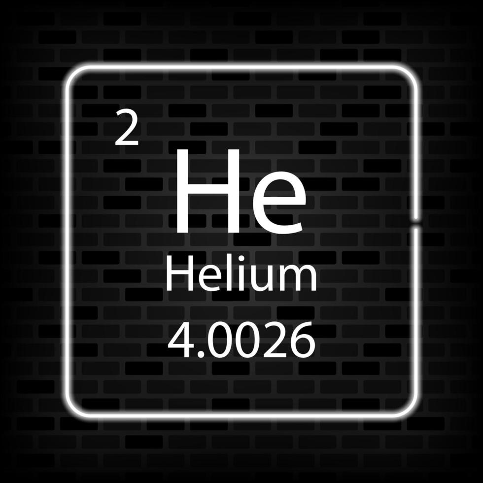 helium neon symbol. kemisk element av de periodisk tabell. vektor illustration.