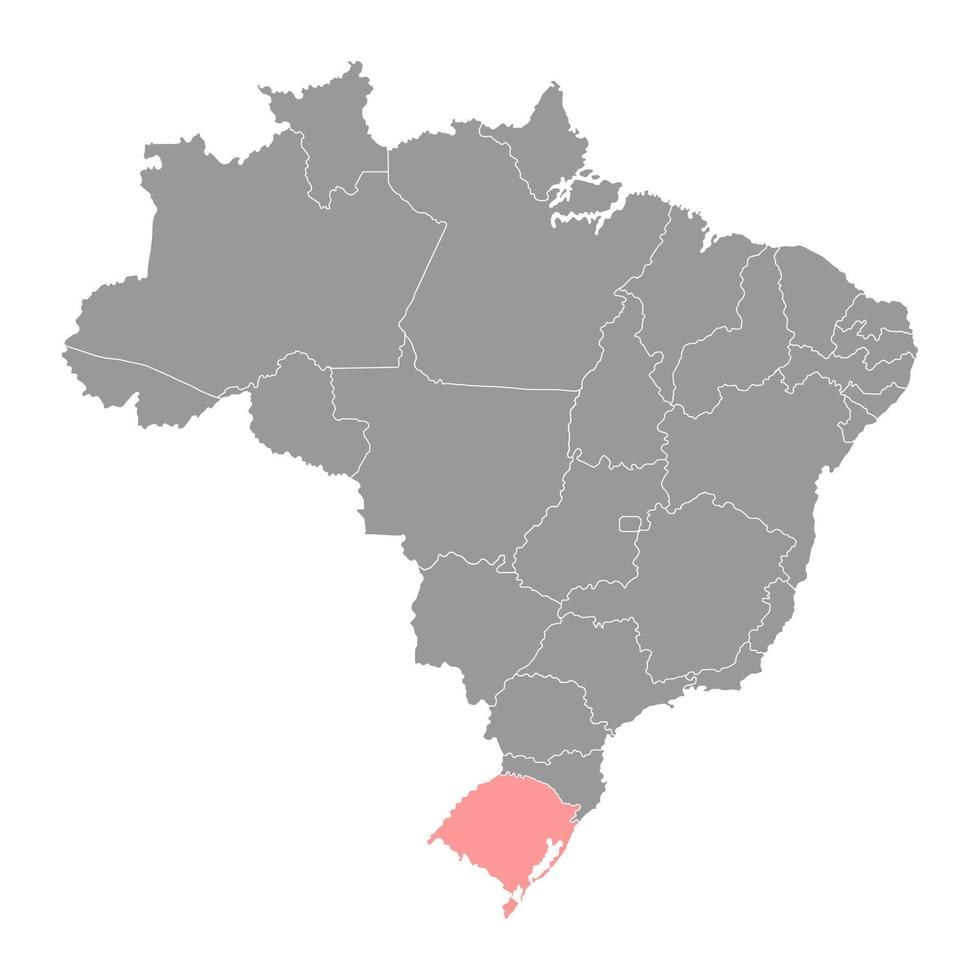 rio grande do sul Karta, stat av Brasilien. vektor illustration.