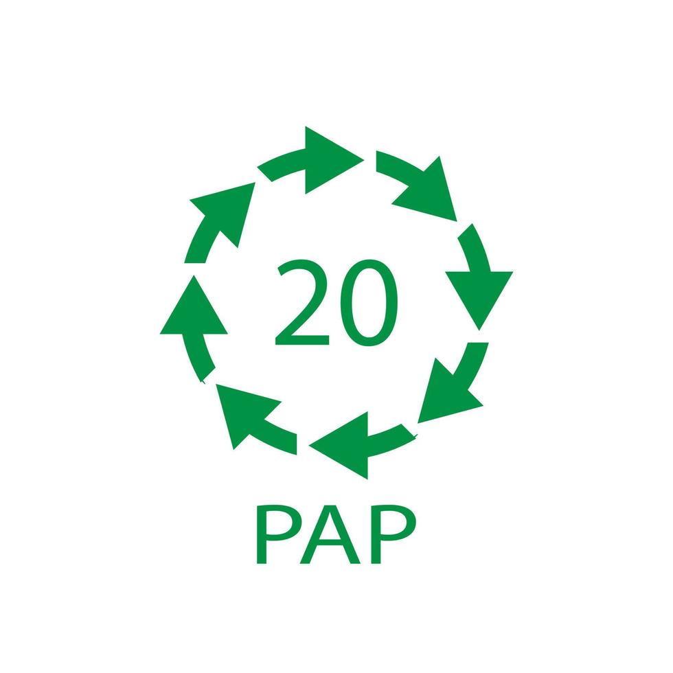Papierrecyclingsymbol Pap 20. Vektorillustration vektor