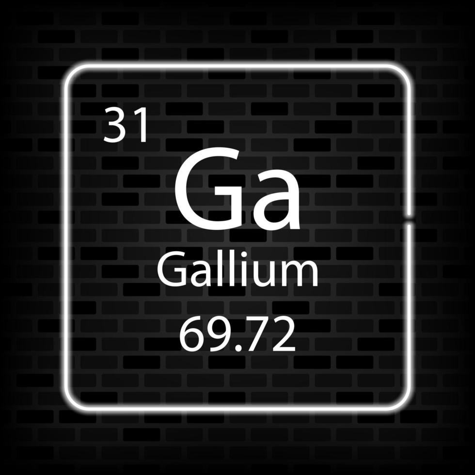 gallium neon symbol. kemisk element av de periodisk tabell. vektor illustration.