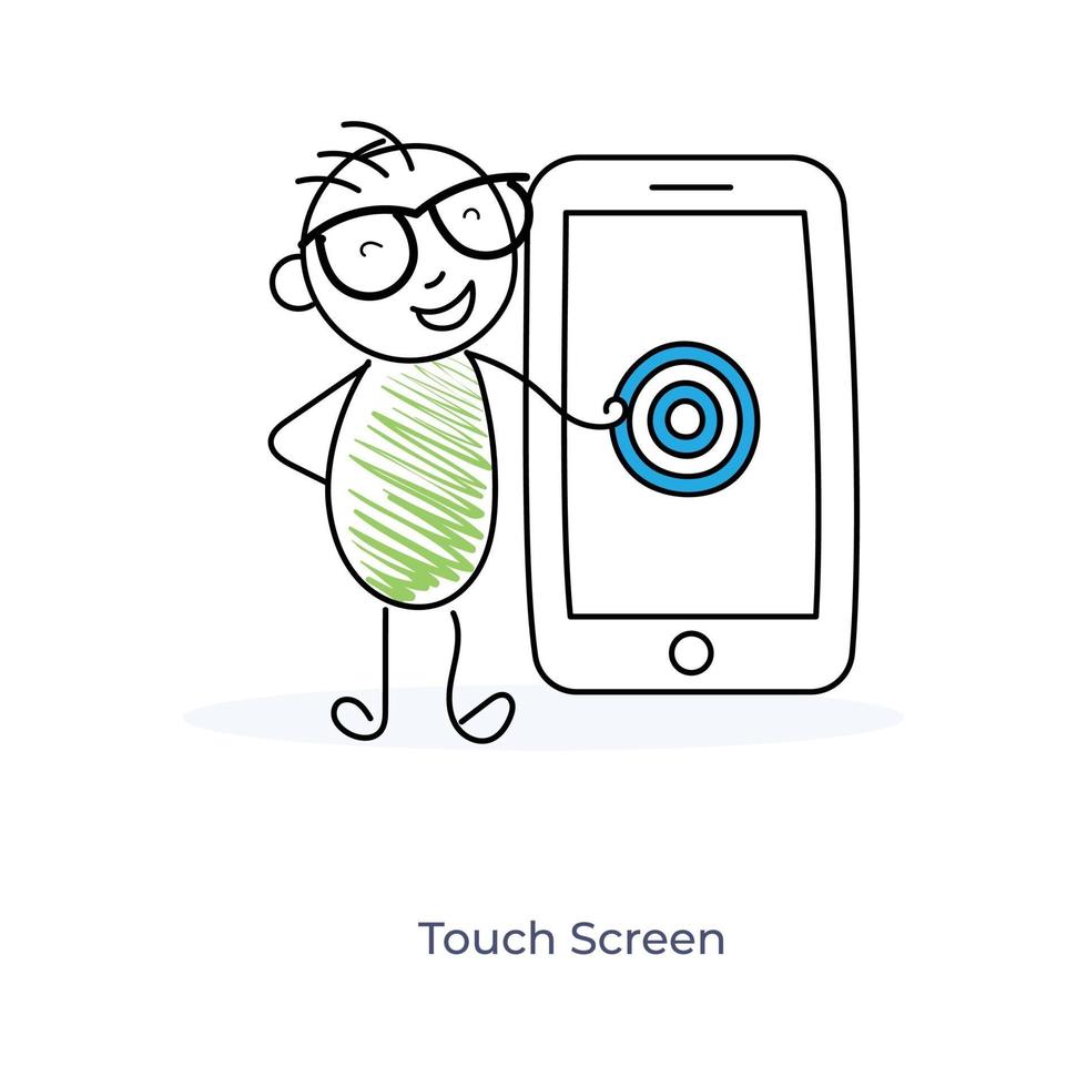tecknad karaktär med smartphone vektor