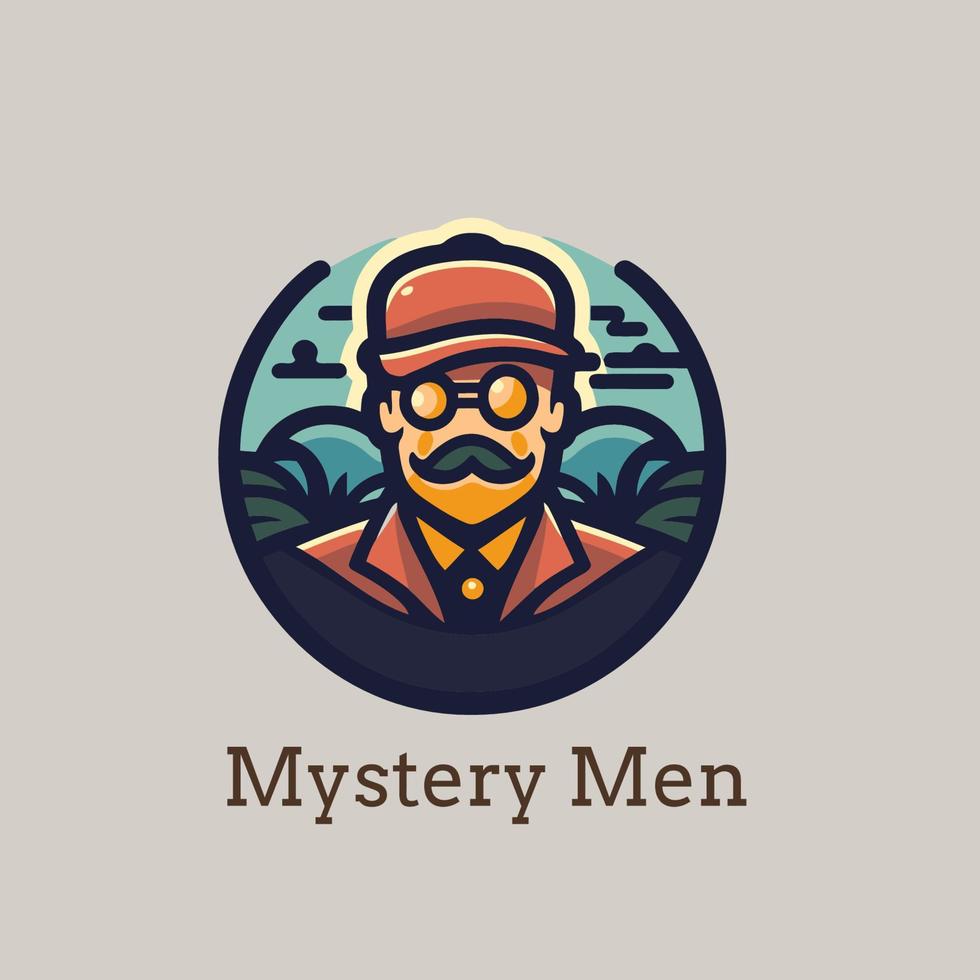 retro hipster man vektor logotyp design mall. hipster man illustration