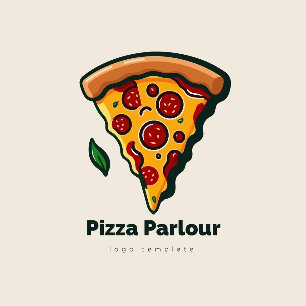 Pizza Logo Vorlage. schnell Essen Emblem. Vektor Illustration im eben Stil.