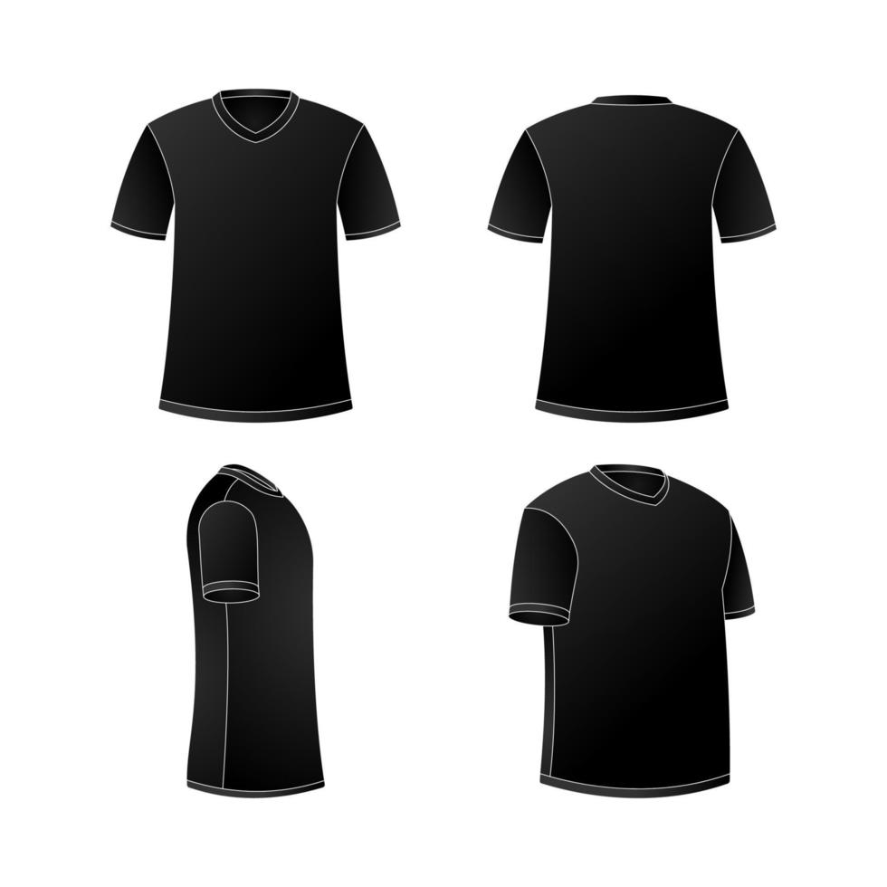 svart t-shirt översikt mall vektor