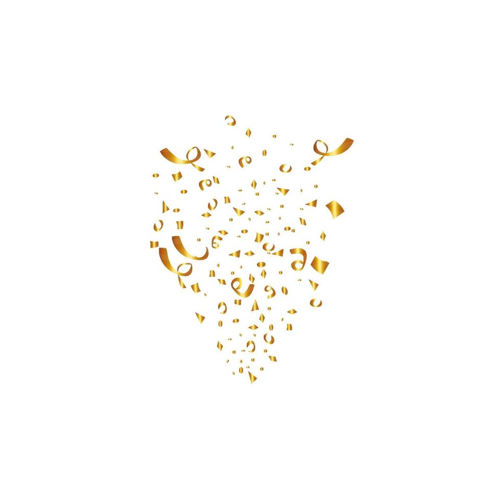 konfetti isolerad på vit bakgrund. gyllene band. festlig vektorillustration vektor