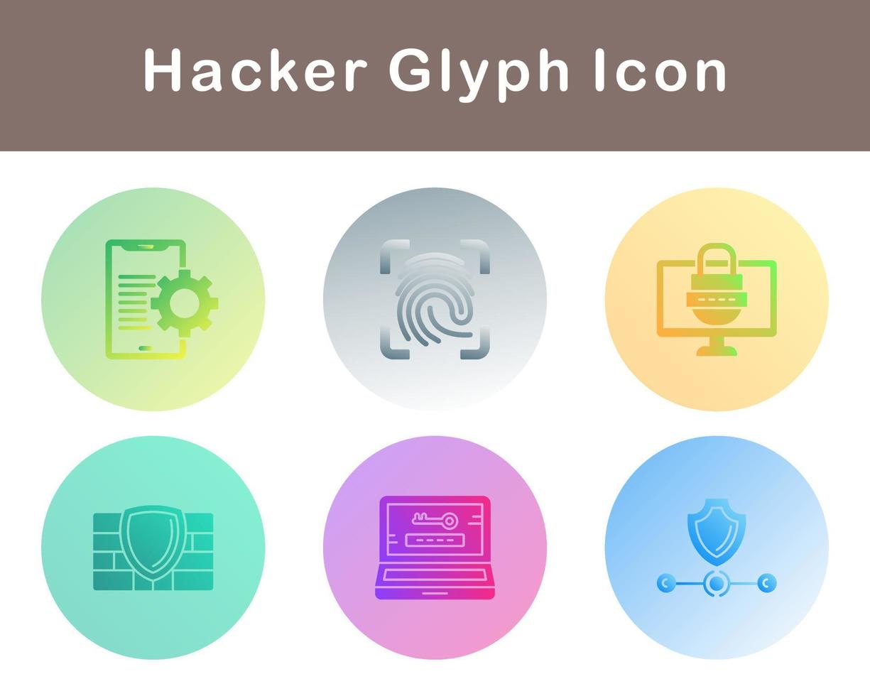 Hacker-Vektor-Icon-Set vektor