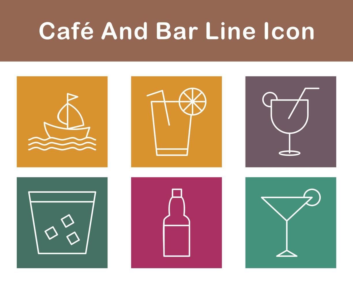 Cafe und Bar Vektor Symbol einstellen