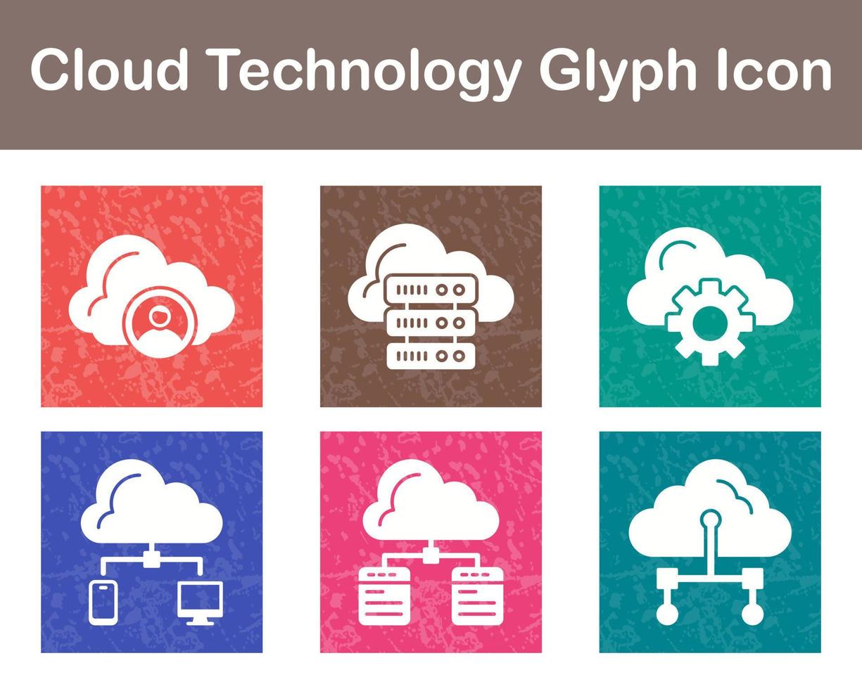 Wolke Technologie Vektor Symbol einstellen