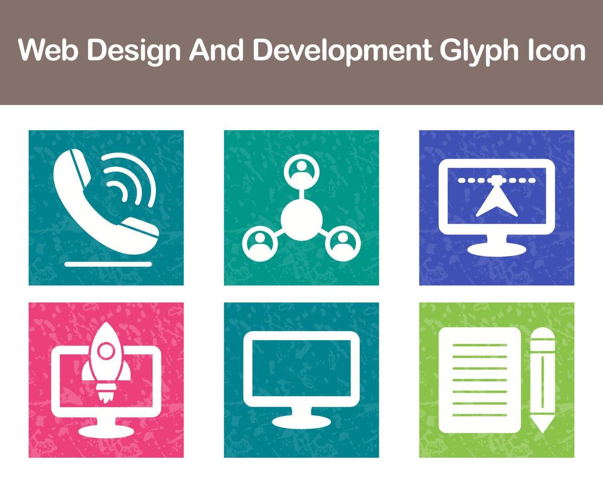 webb design och utveckling vektor ikon uppsättning