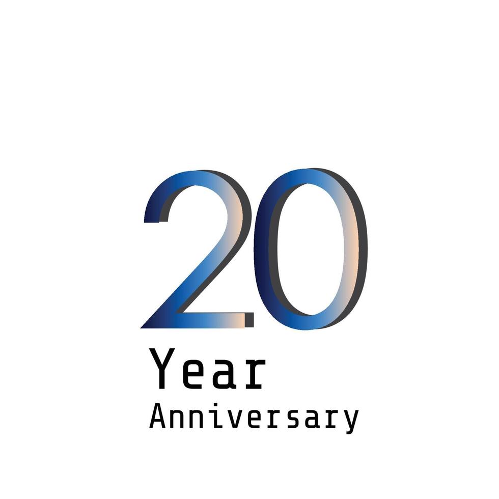 20 års illustration för design för mall för färg för blå årsdagfirande vektor