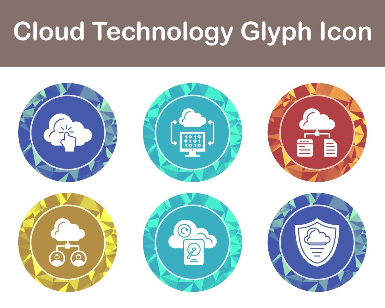 Wolke Technologie Vektor Symbol einstellen