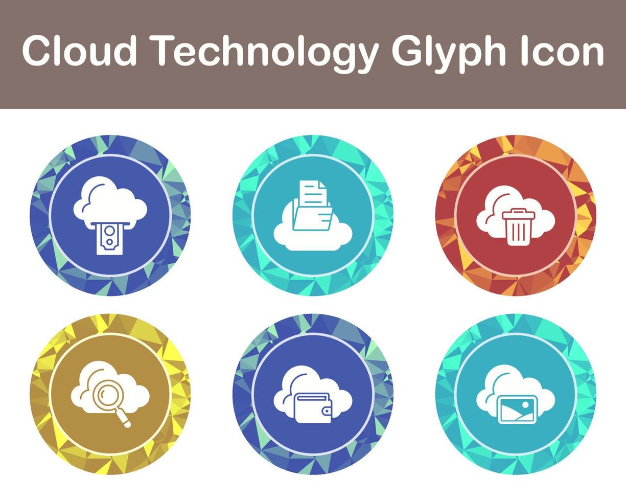 Wolke Technologie Vektor Symbol einstellen