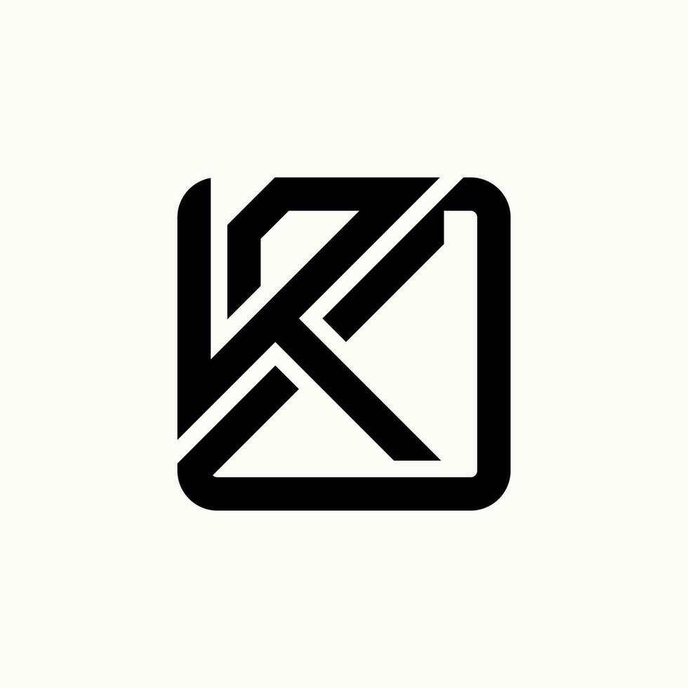 enkel och unik brev eller ord k2d font i skära fyrkant linje avrundad bild grafisk ikon logotyp design abstrakt begrepp vektor stock. kan vara Begagnade som symbol relaterad till Hem första eller monogram