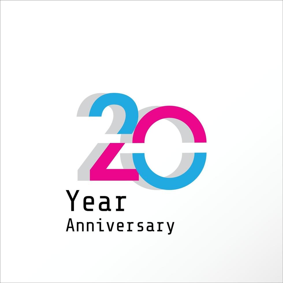20 års illustration för design för mall för färg för rosa färg för rosa färg för årsdag vektor