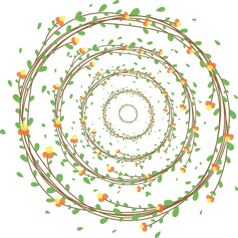 Spiral- von Frühling Kränze mit Blumen auf ein Weiß Hintergrund vektor